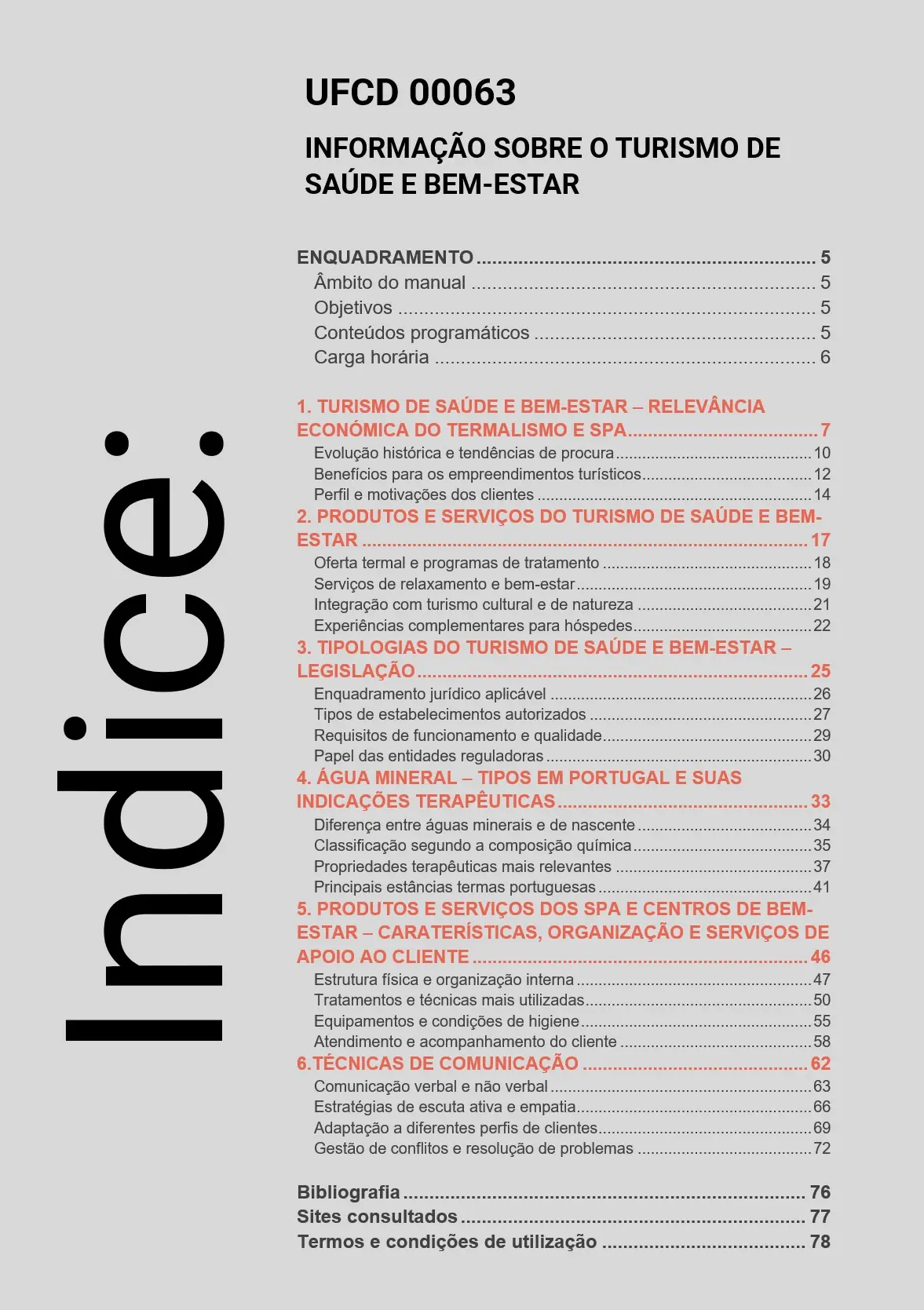 Índice UFCD 00063