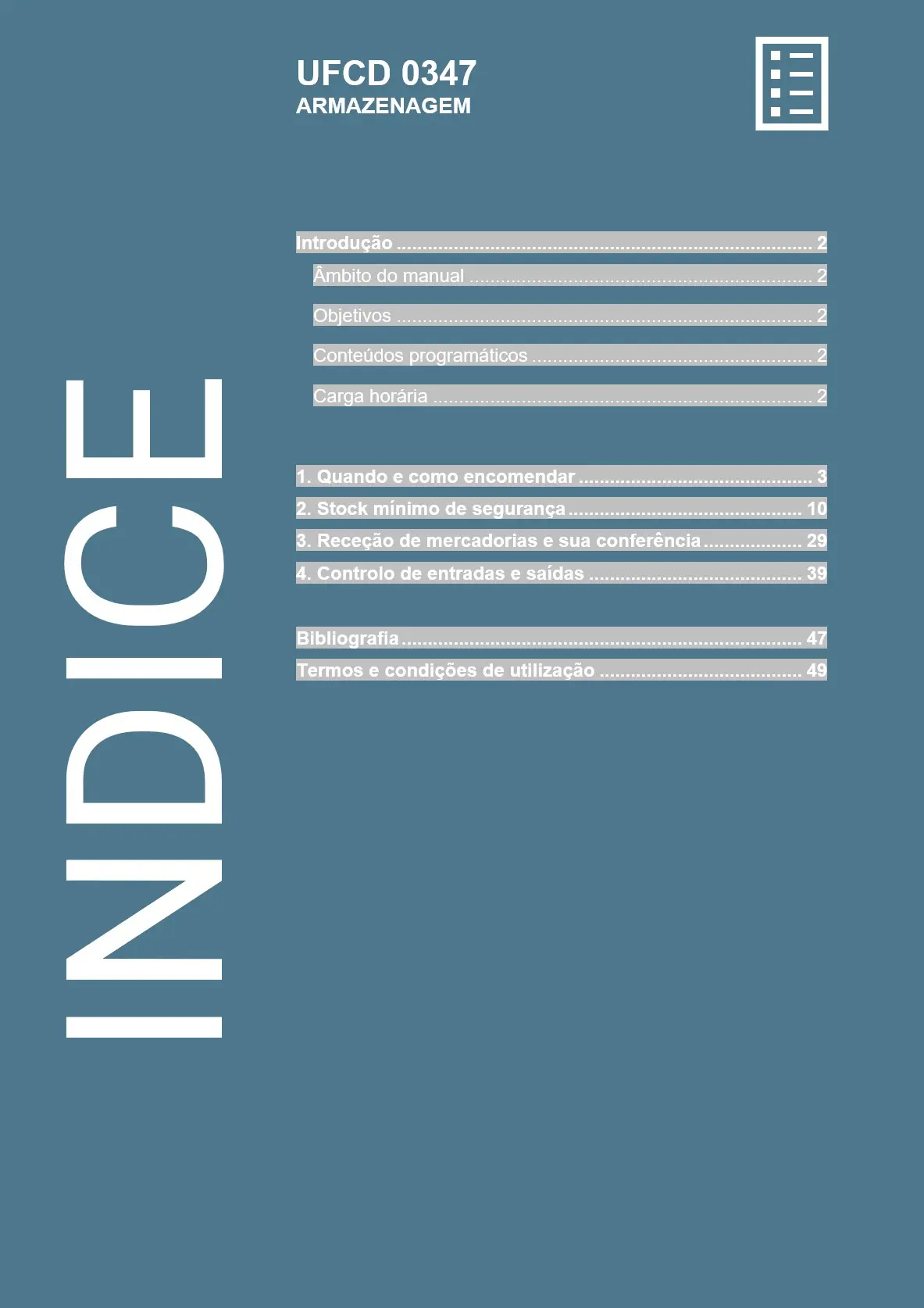 Índice UFCD 0347