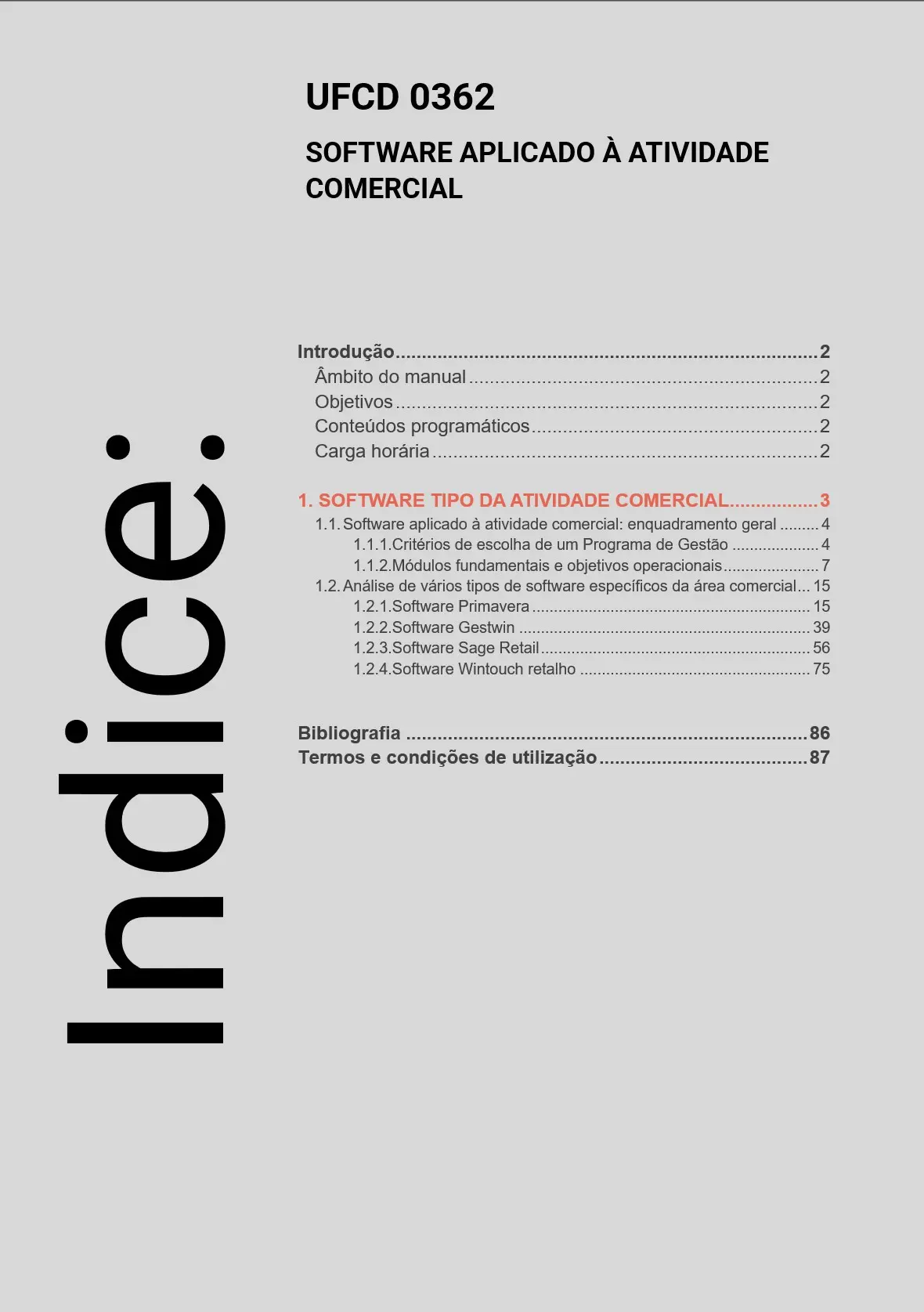 Índice UFCD 0362