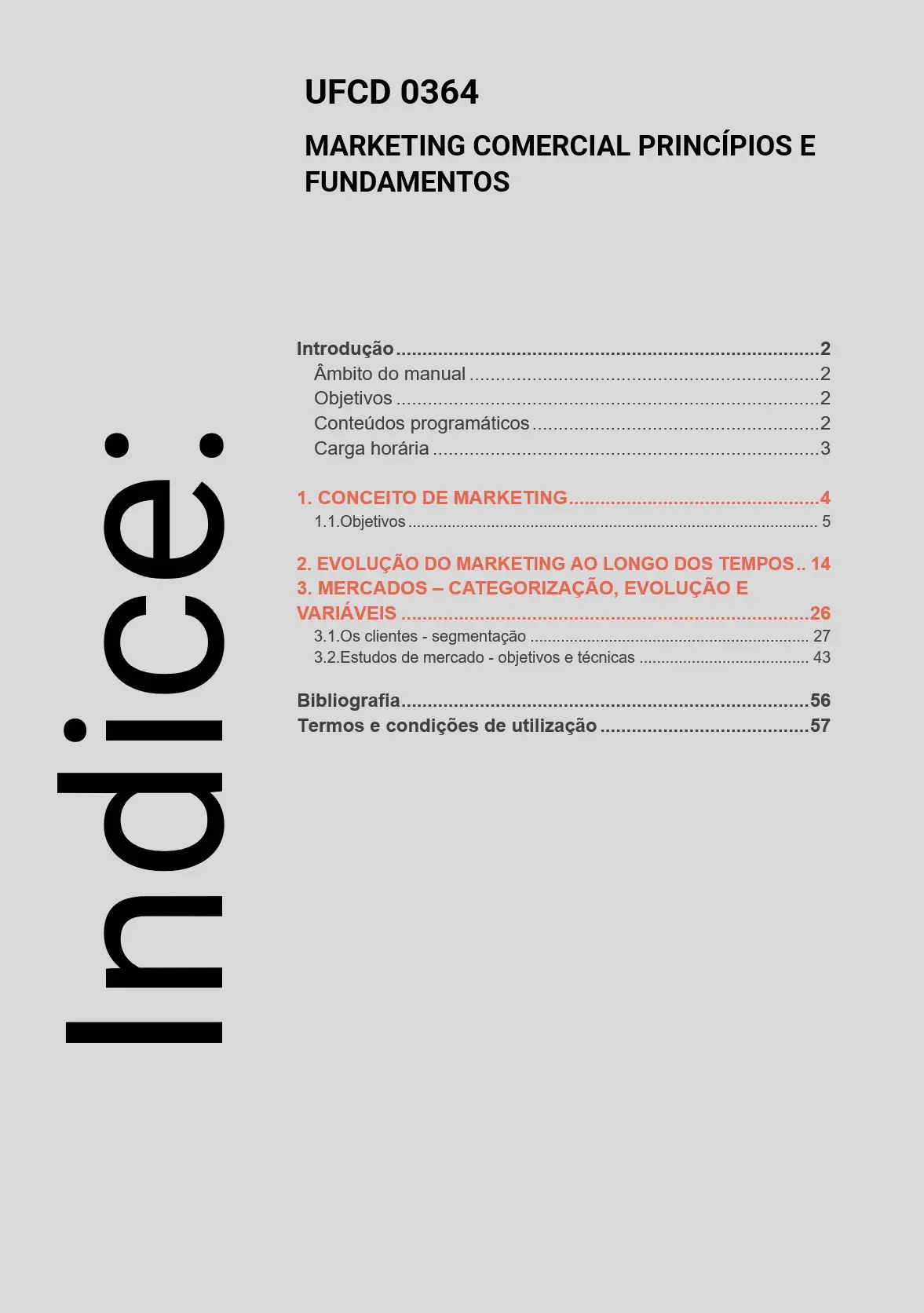Índice UFCD 0364