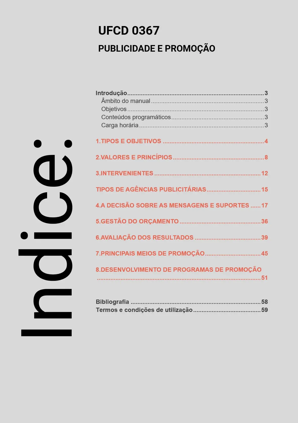 Índice UFCD 0367