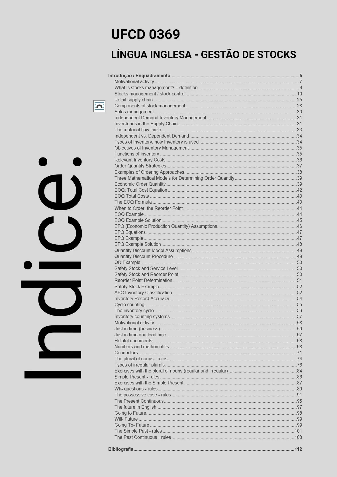 Índice UFCD 0369
