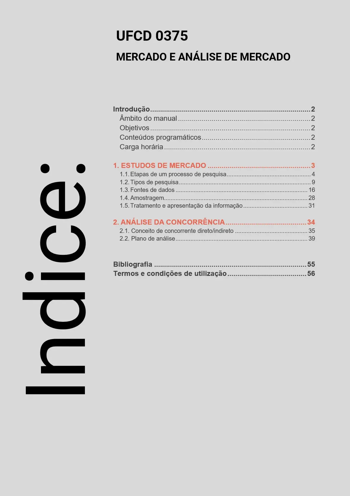 Índice UFCD 0375