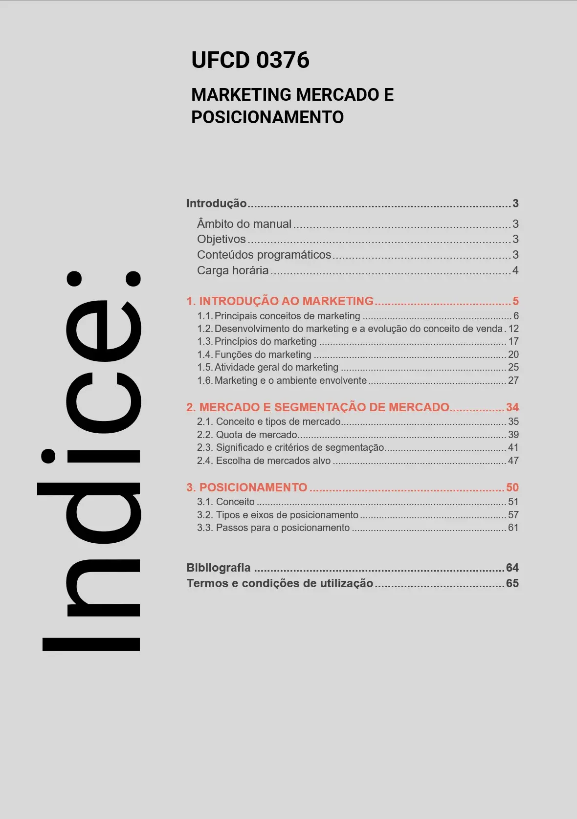 Índice UFCD 0376