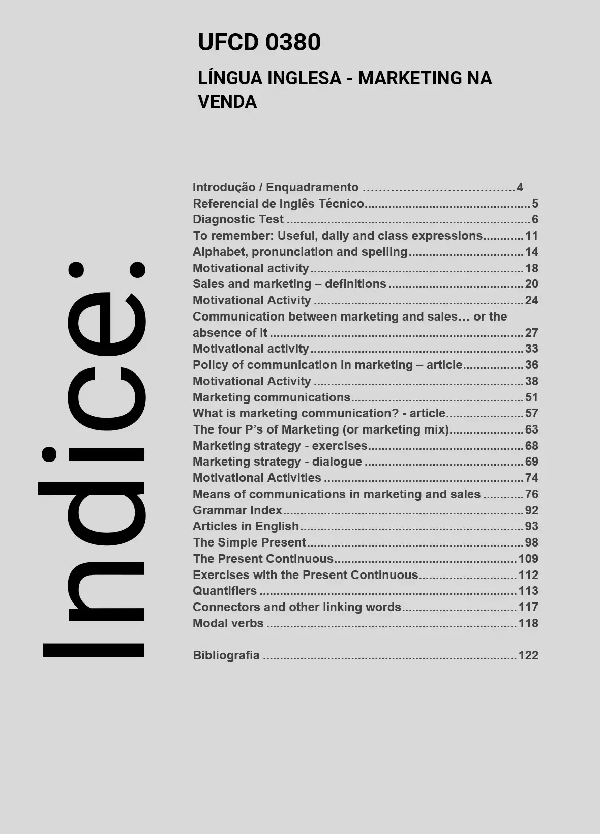Índice UFCD 0380