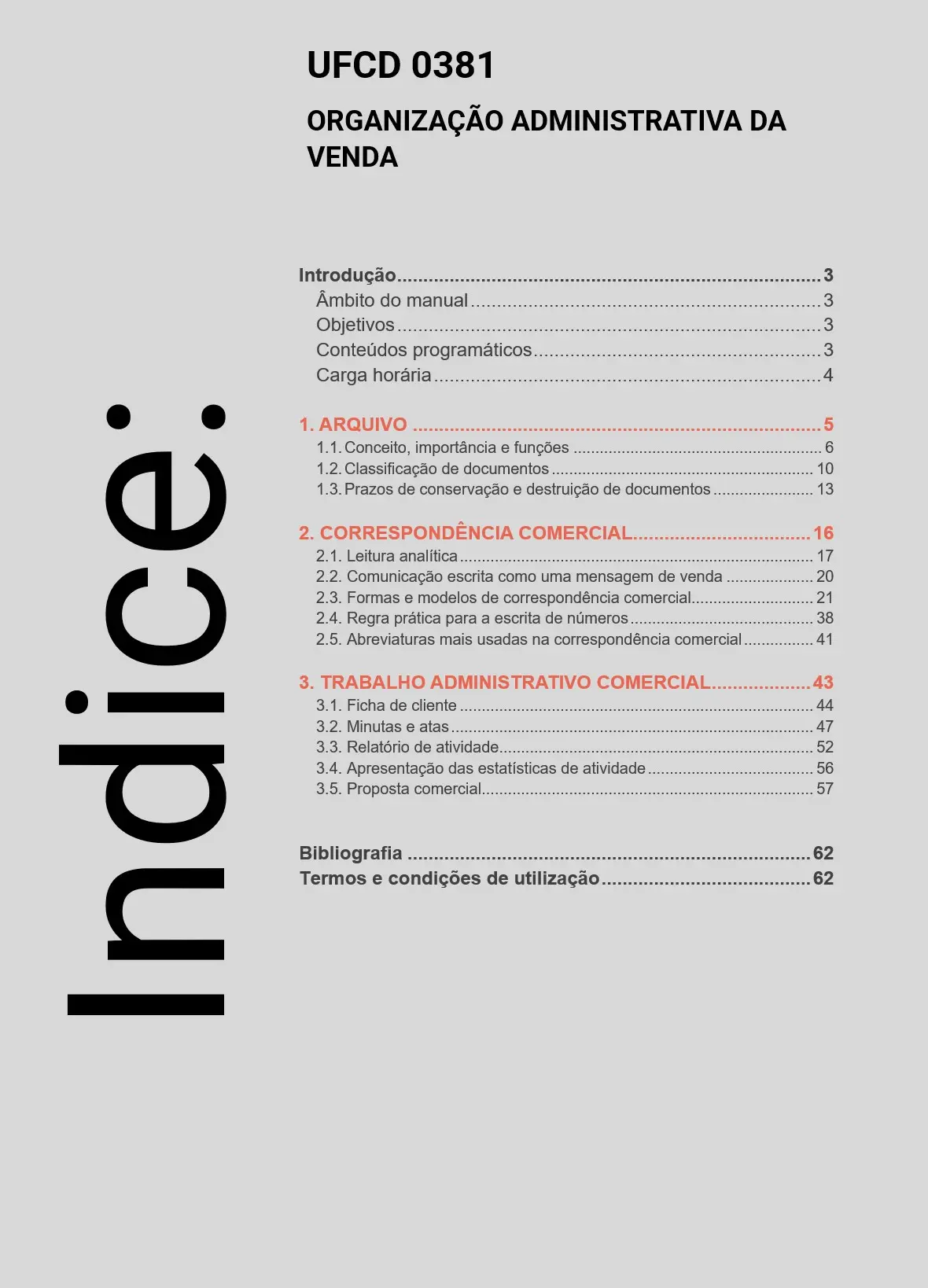 Índice UFCD 0381