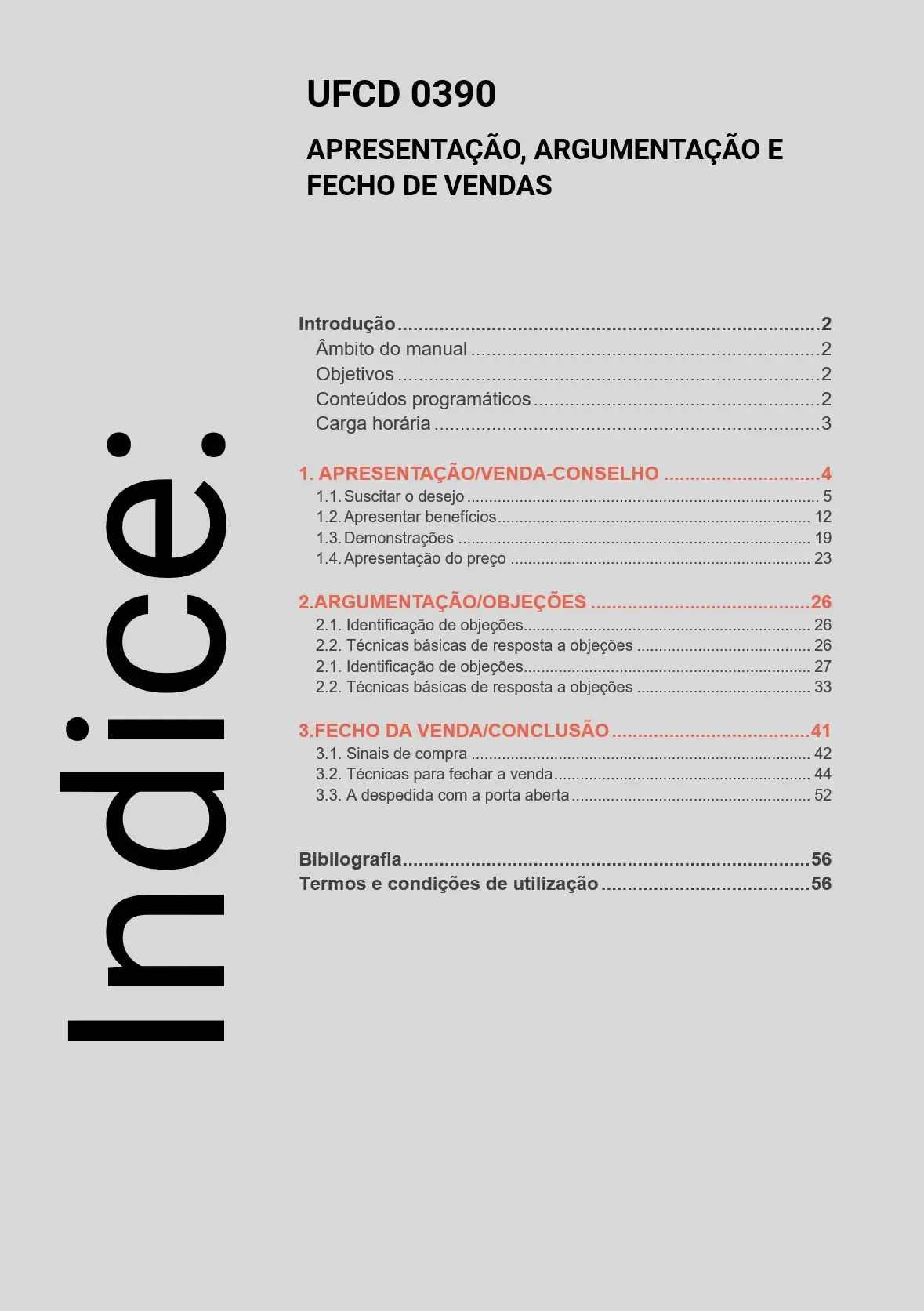 Índice UFCD 0390