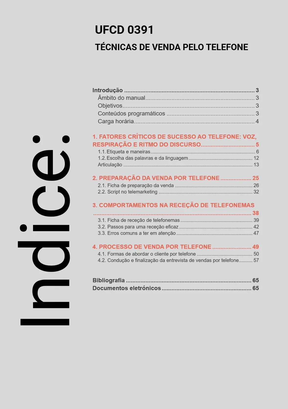 Índice UFCD 0391