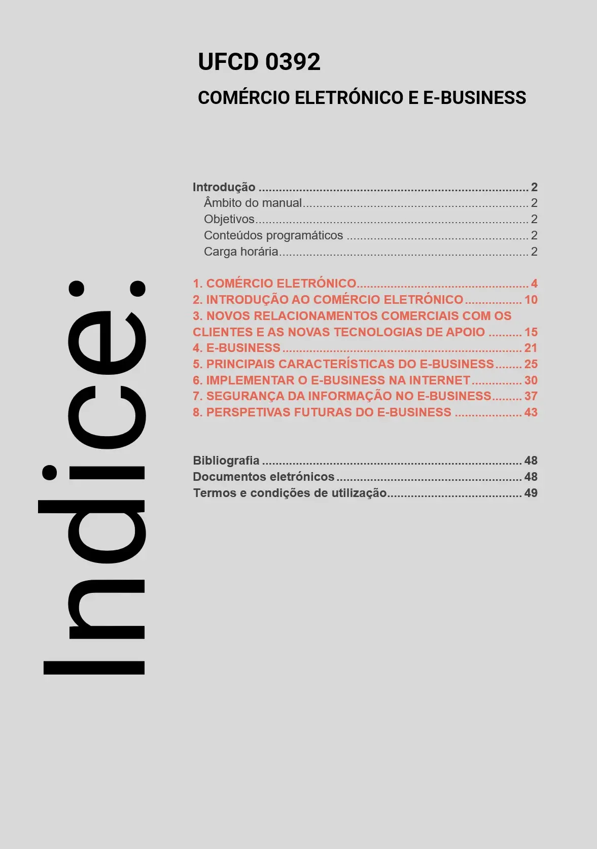 Índice UFCD 0392