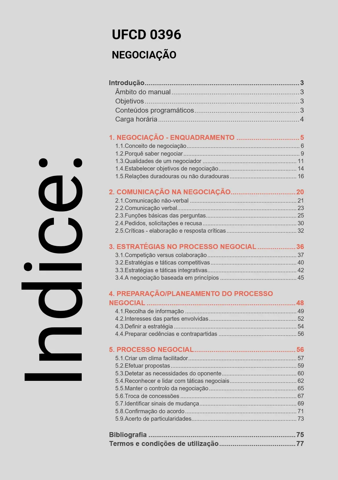 Índice UFCD 0396