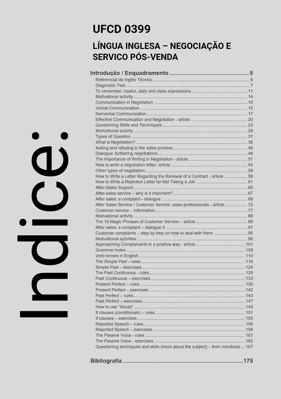 Índice UFCD 0399