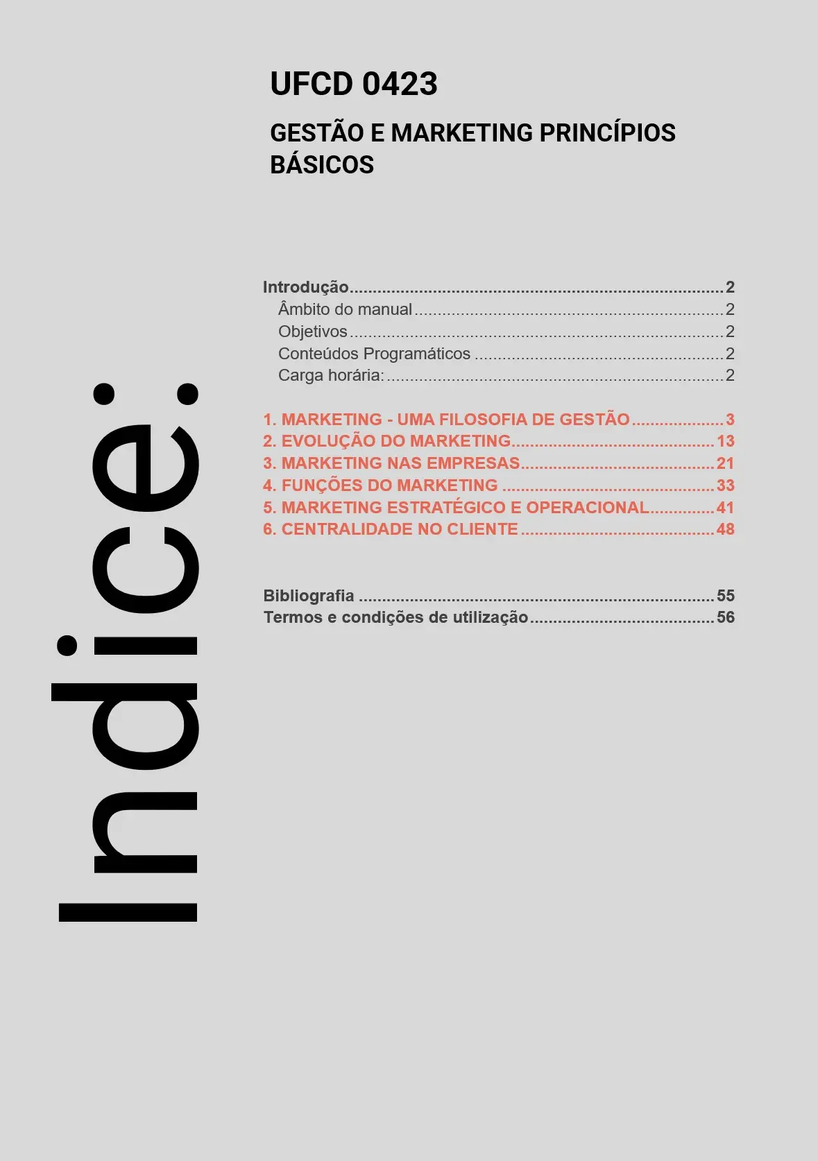Índice UFCD 0423