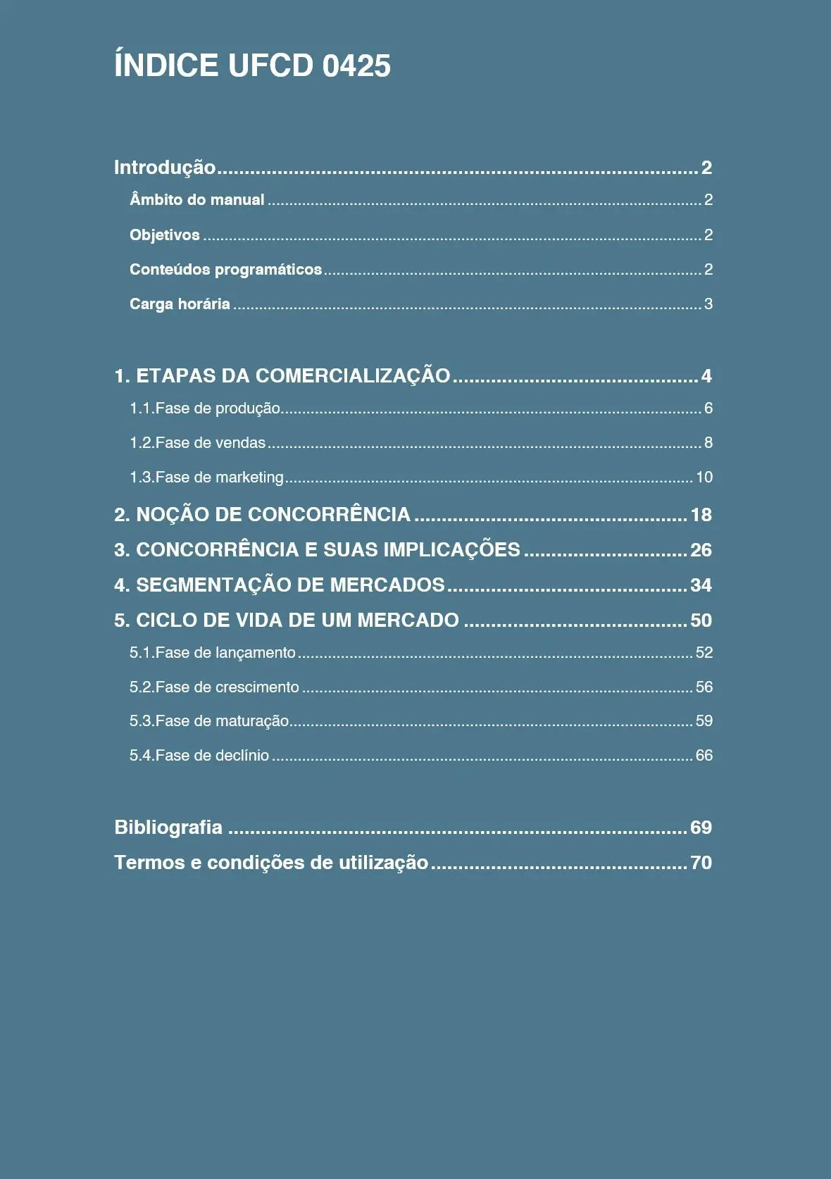 Índice UFCD 0425