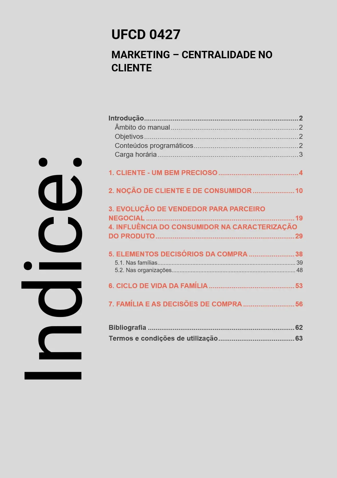 Índice UFCD 0427