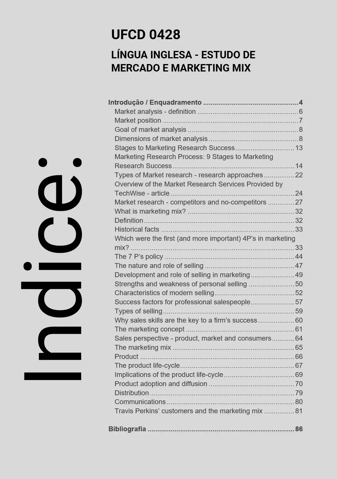 Índice UFCD 0428