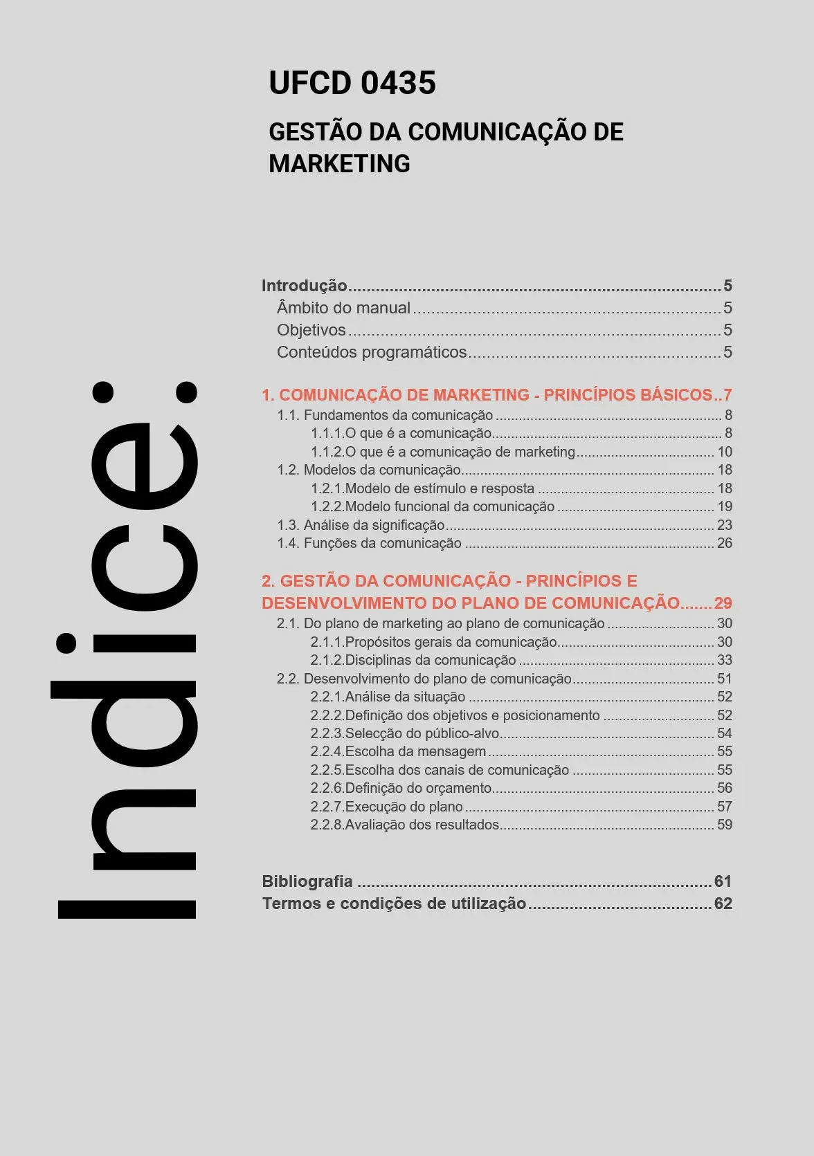 Índice UFCD 0435