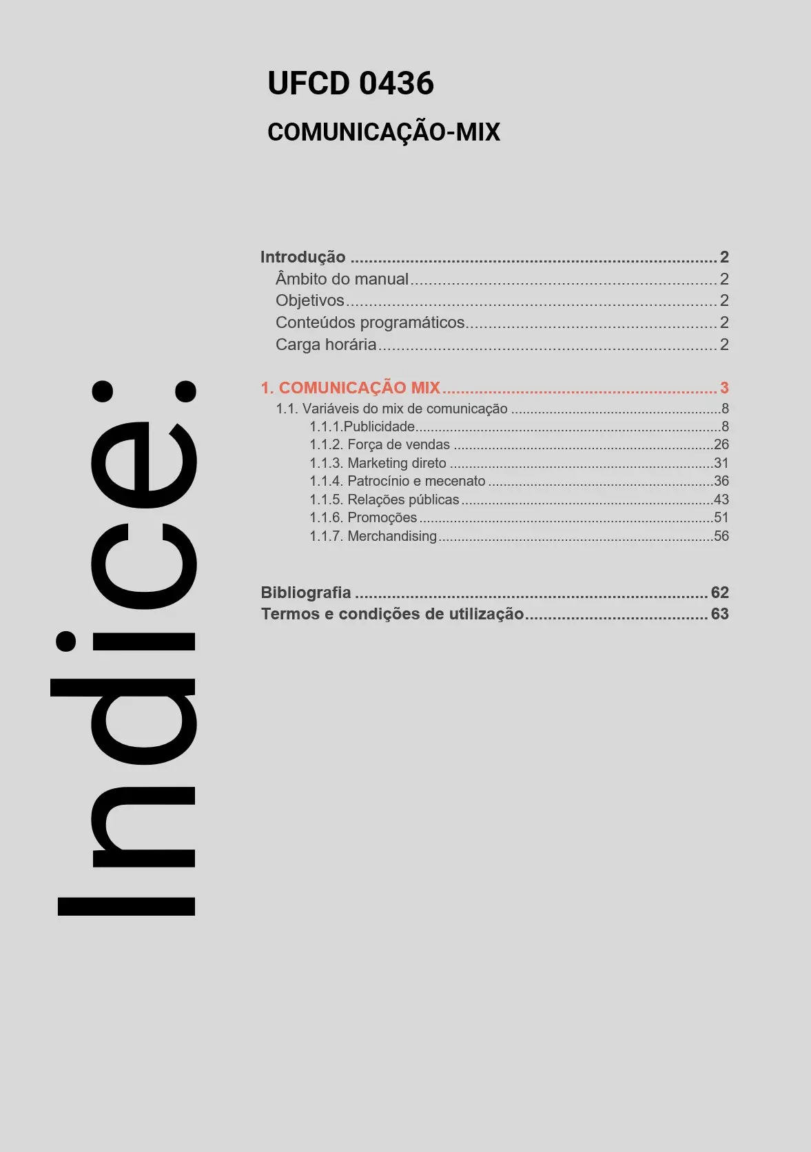Índice UFCD 0436