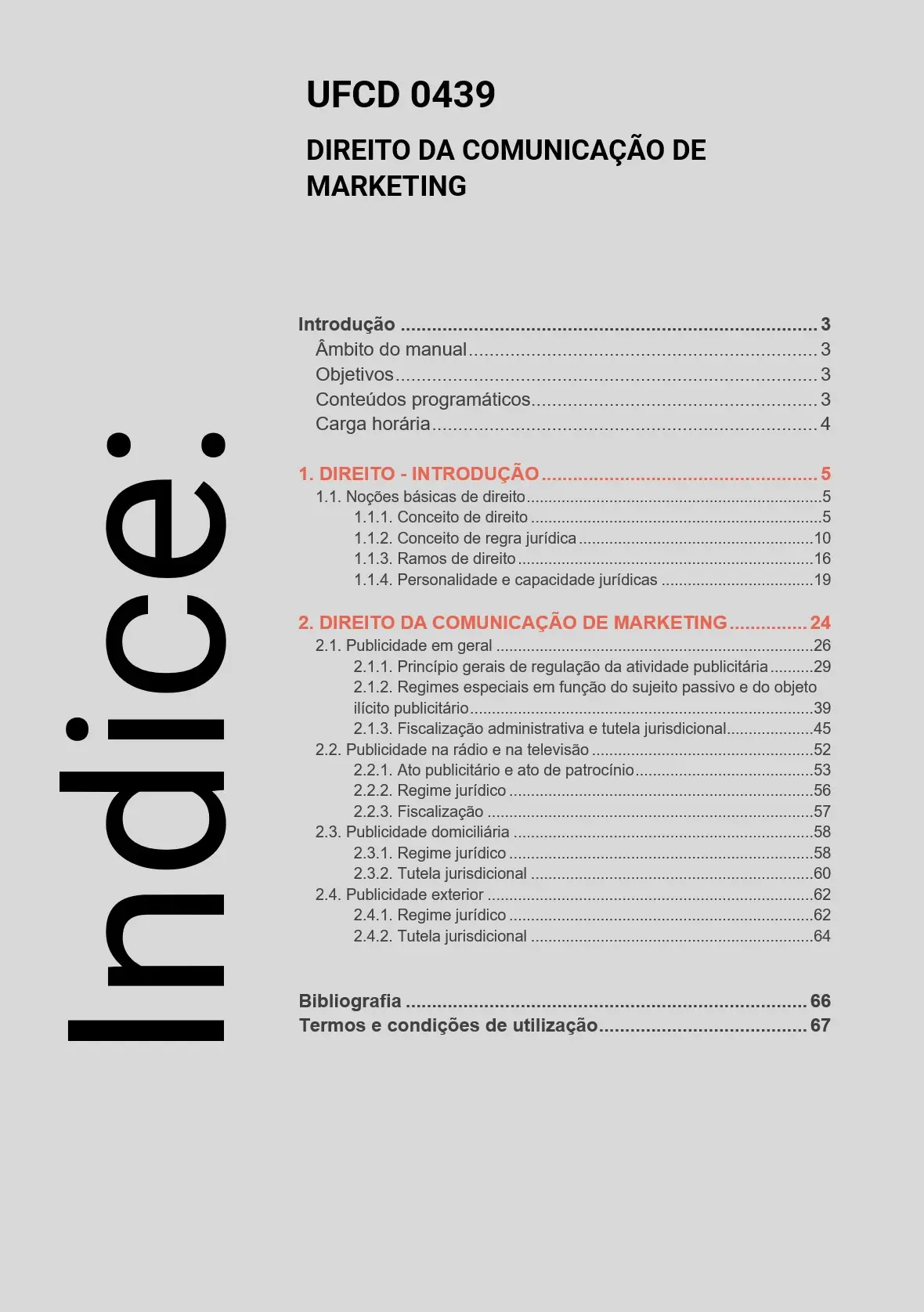 Índice UFCD 0439