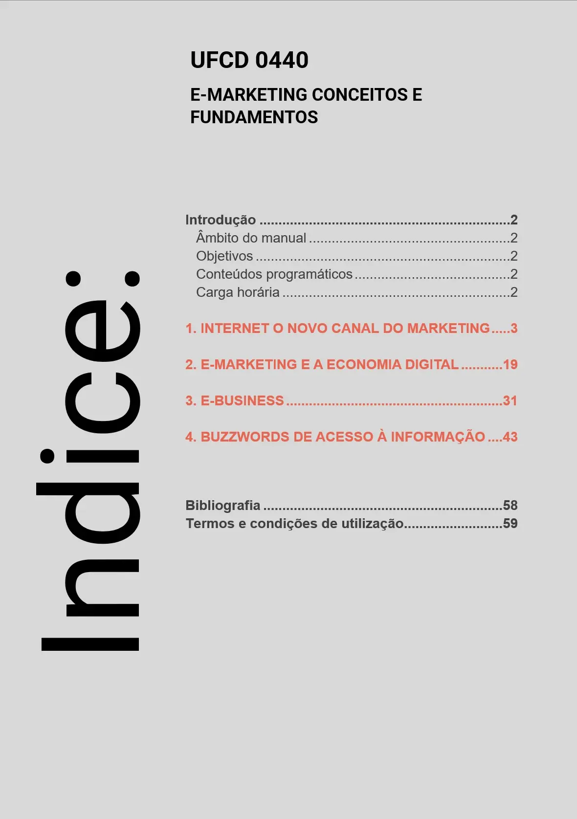 Índice UFCD 0440