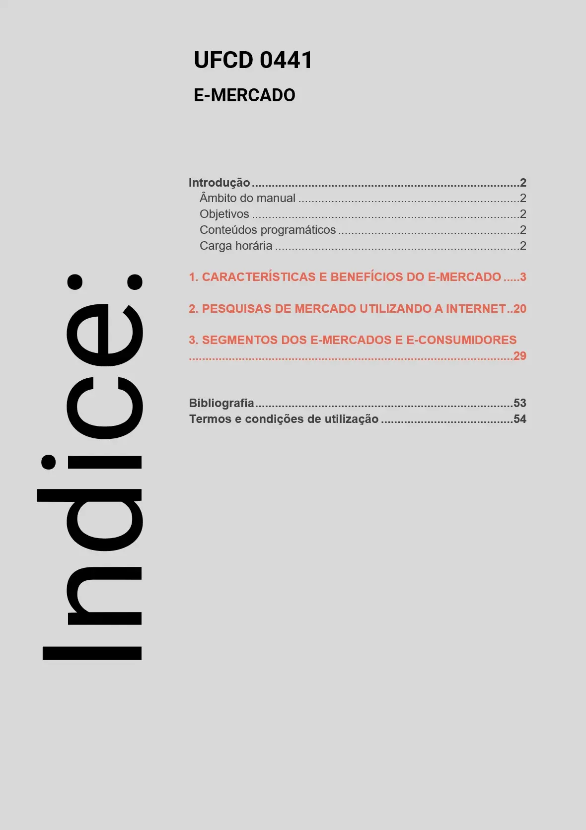 Índice UFCD 0441