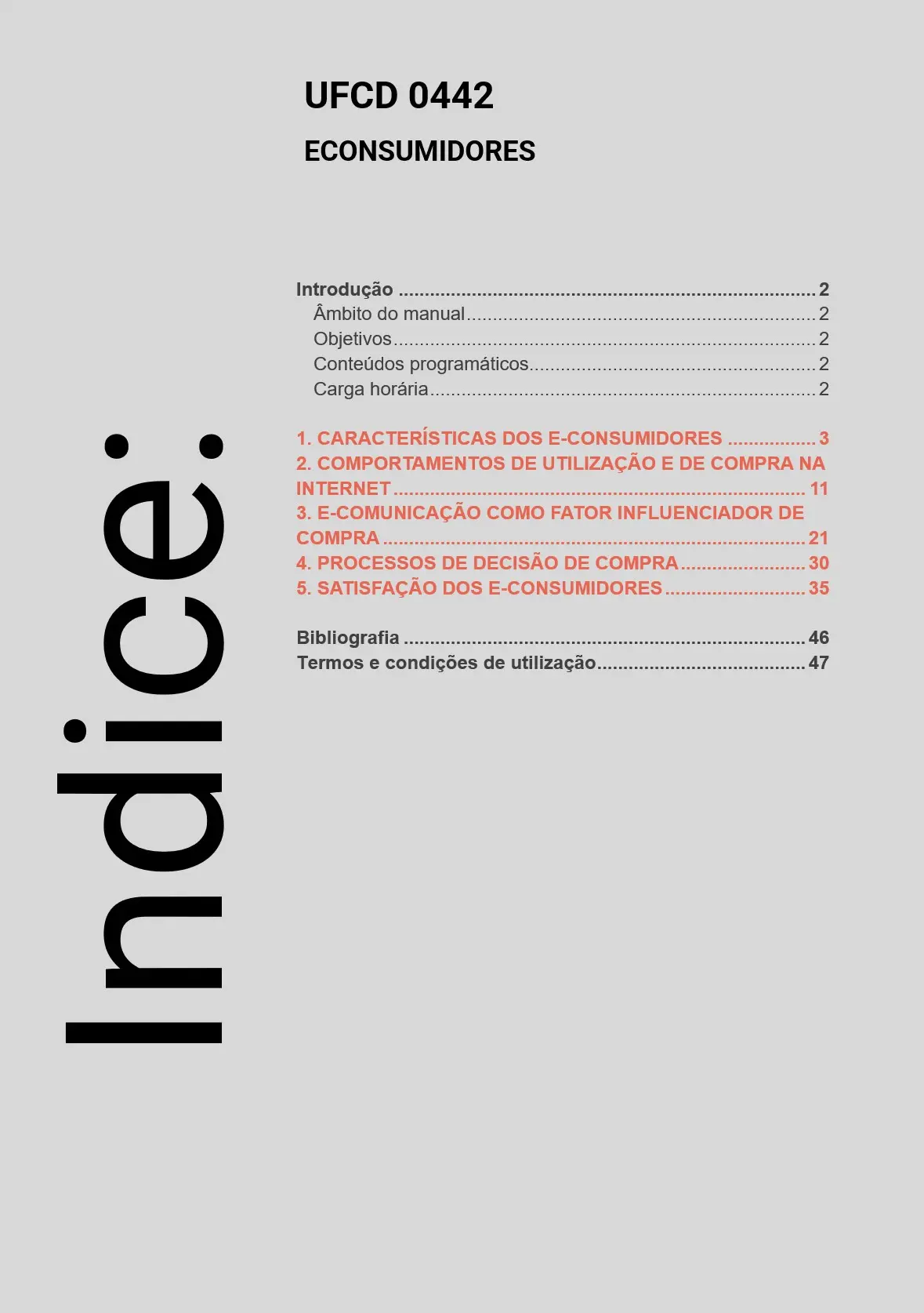 Índice UFCD 0442
