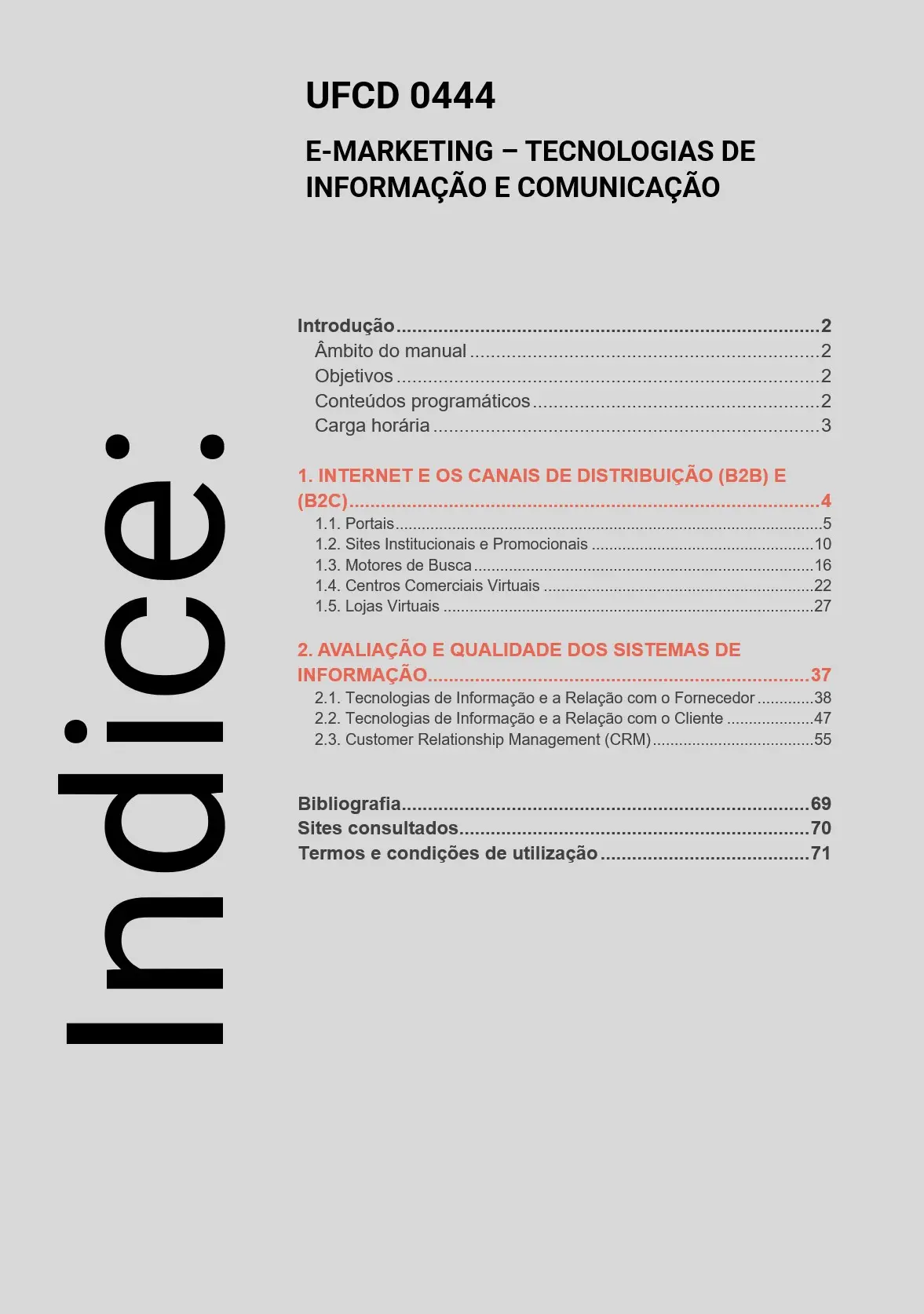Índice UFCD 0444