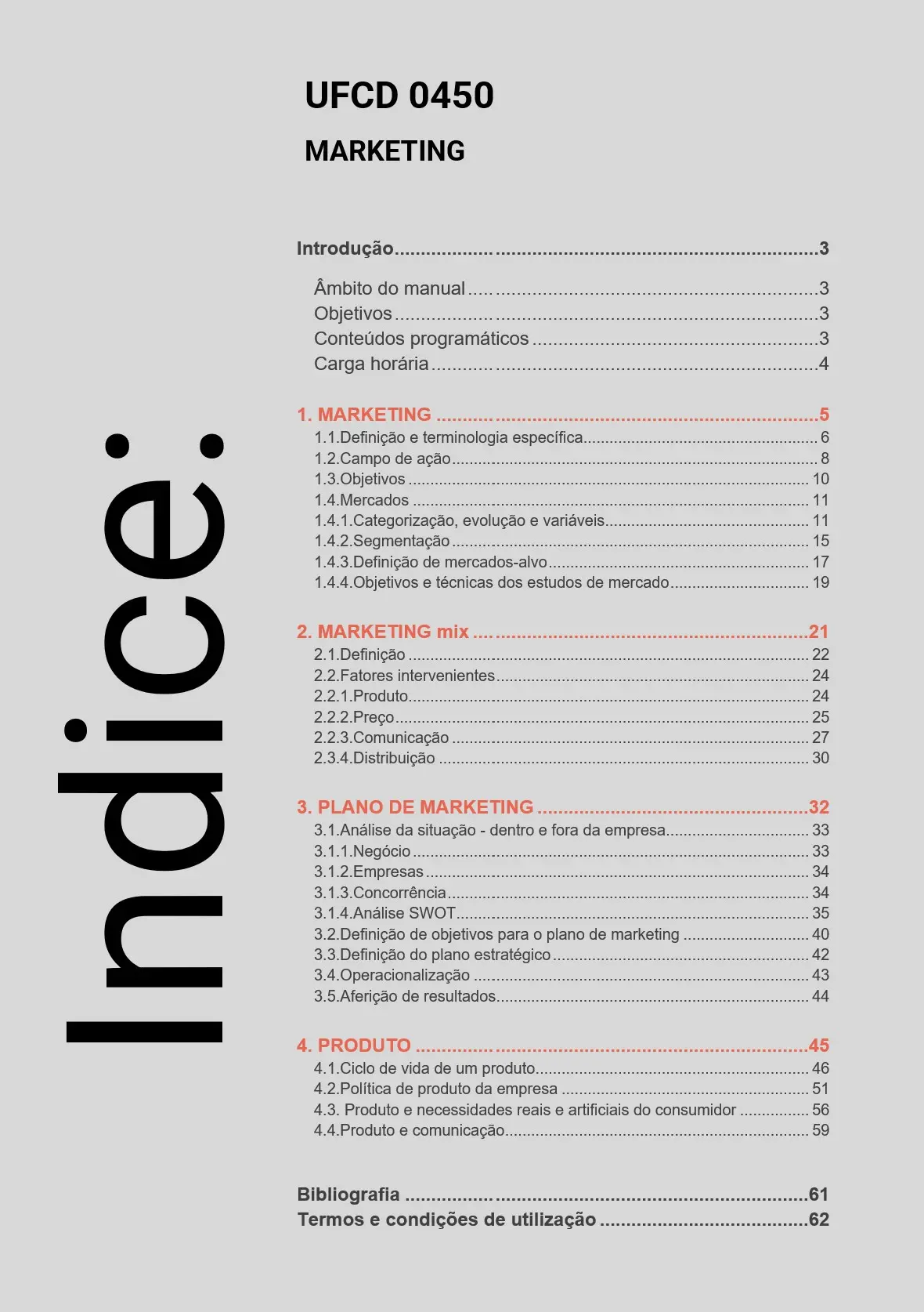 Índice UFCD 0450