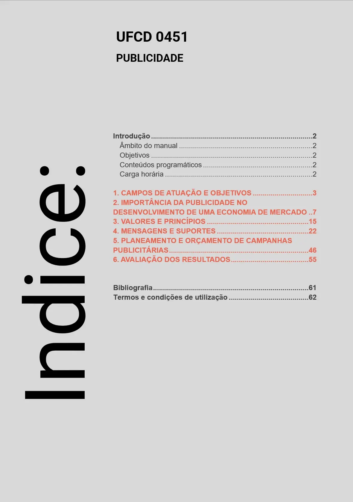 Índice UFCD 0451
