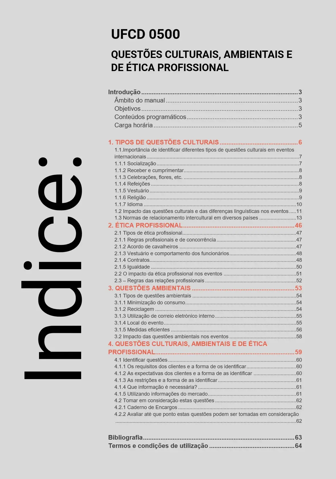 Índice UFCD 0500