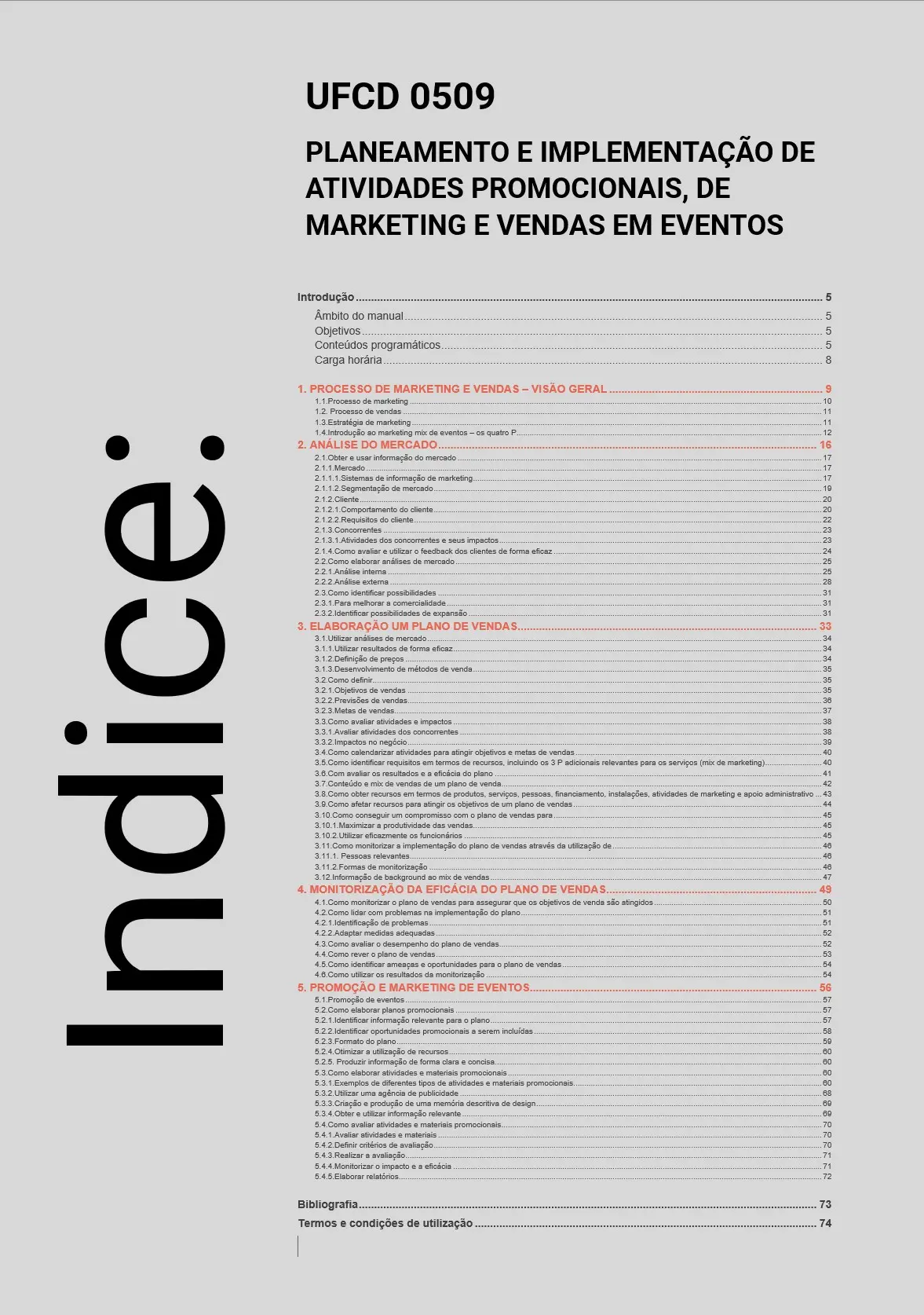 Índice UFCD 0509
