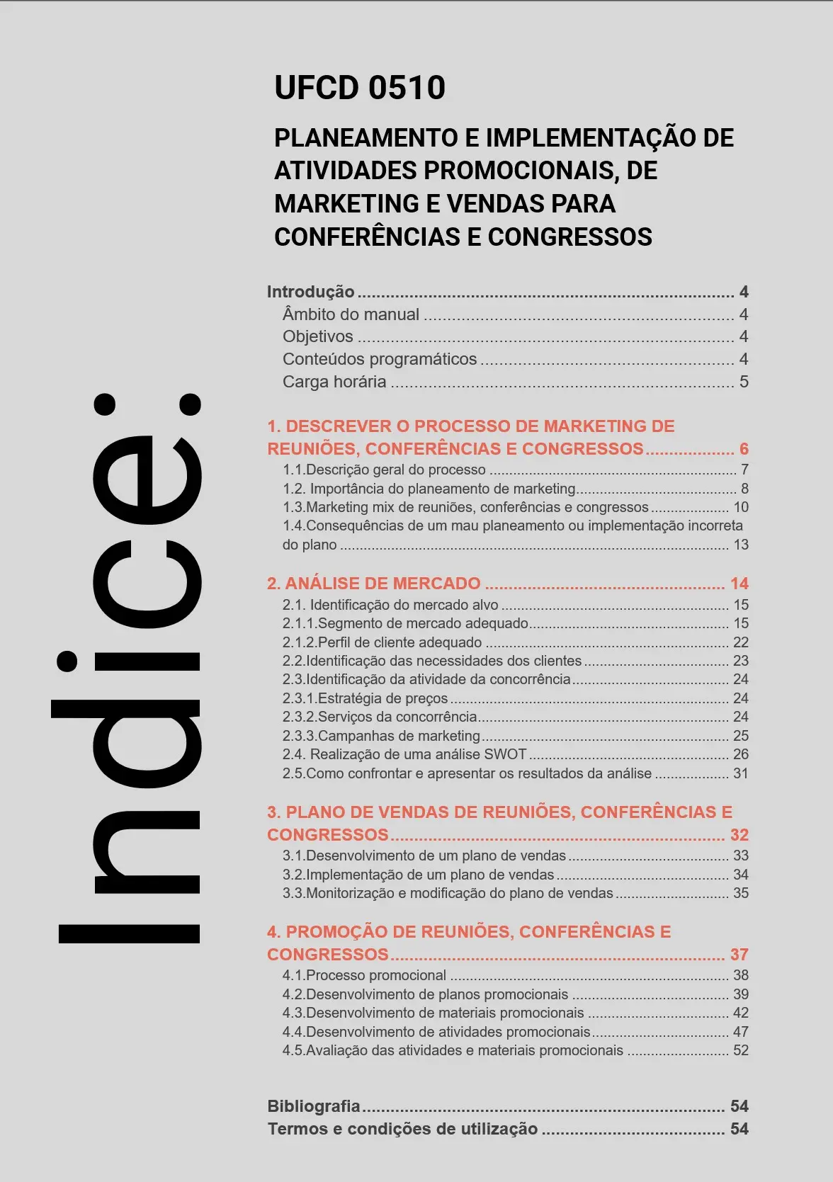 Índice UFCD 0510