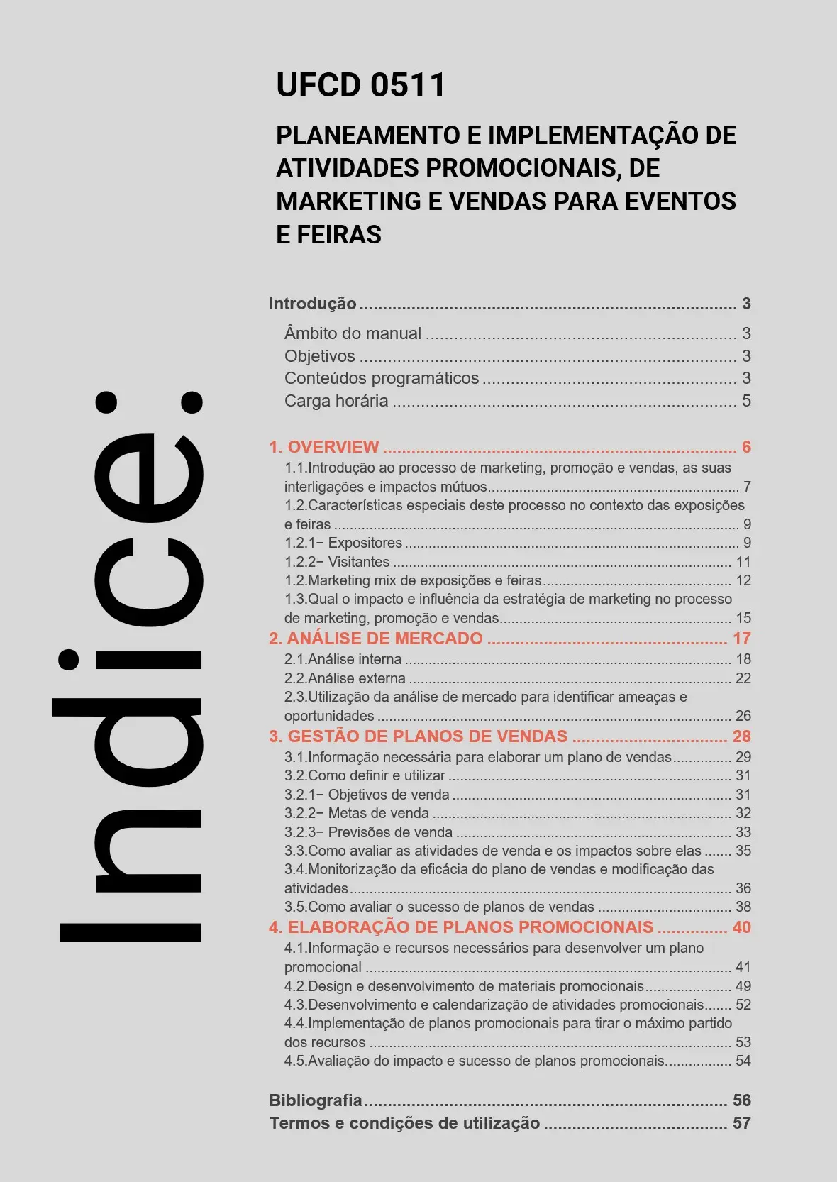 Índice UFCD 0511
