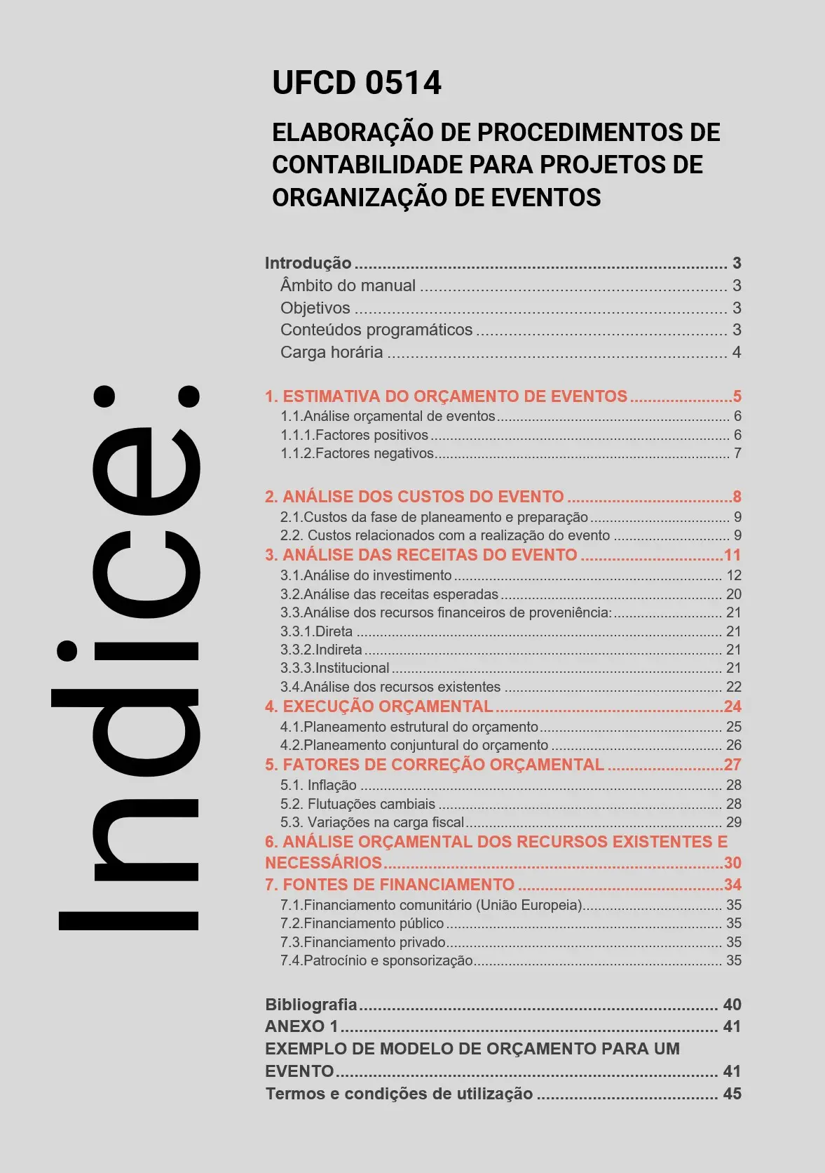 Índice UFCD 0514