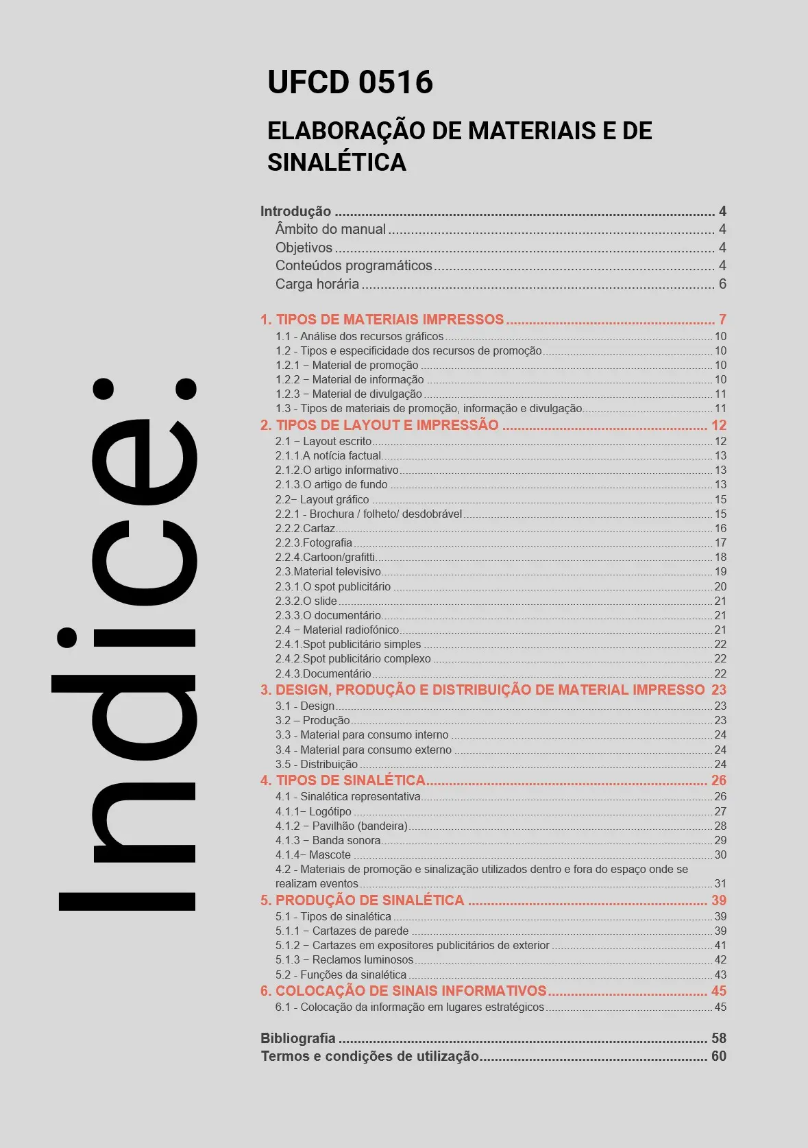 Índice UFCD 0516