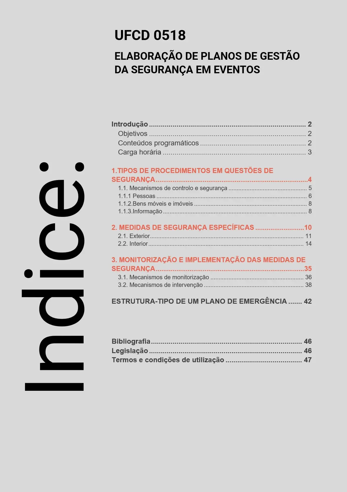 Índice UFCD 0518