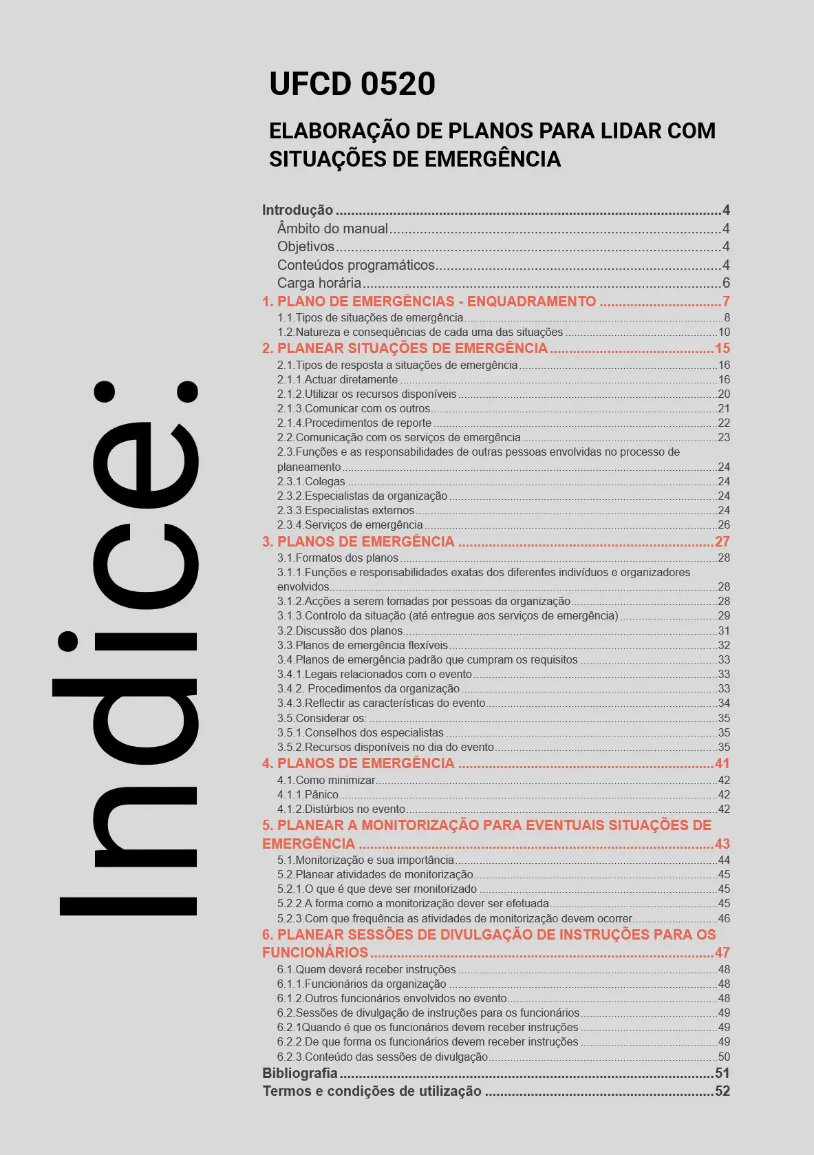 Índice UFCD 0520