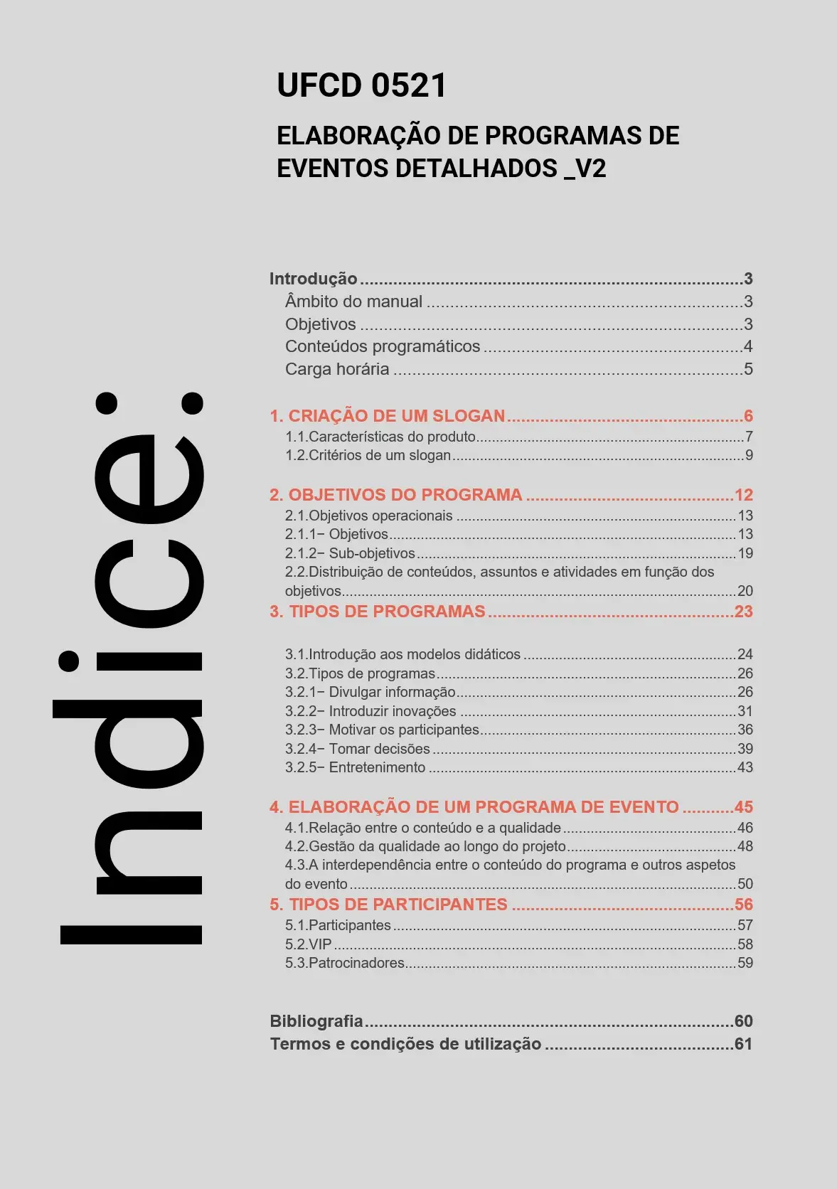 Índice UFCD 0521