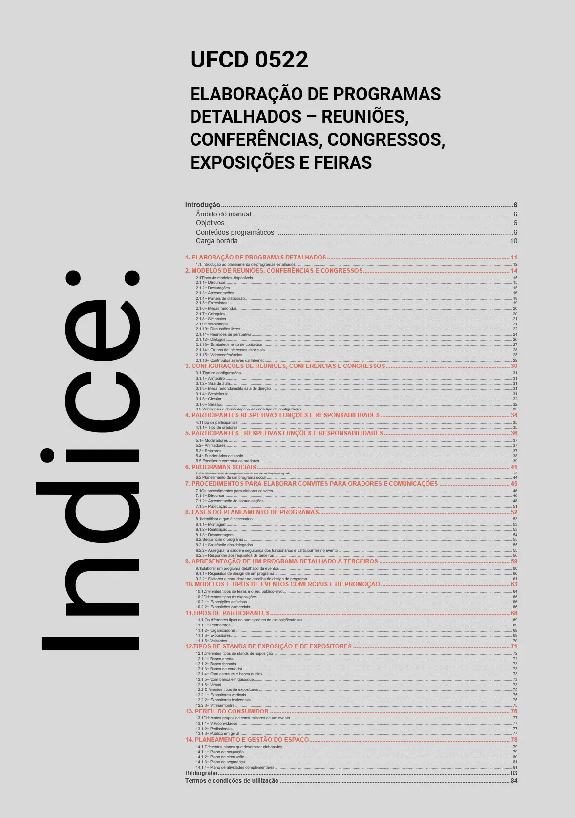 Índice UFCD 0522