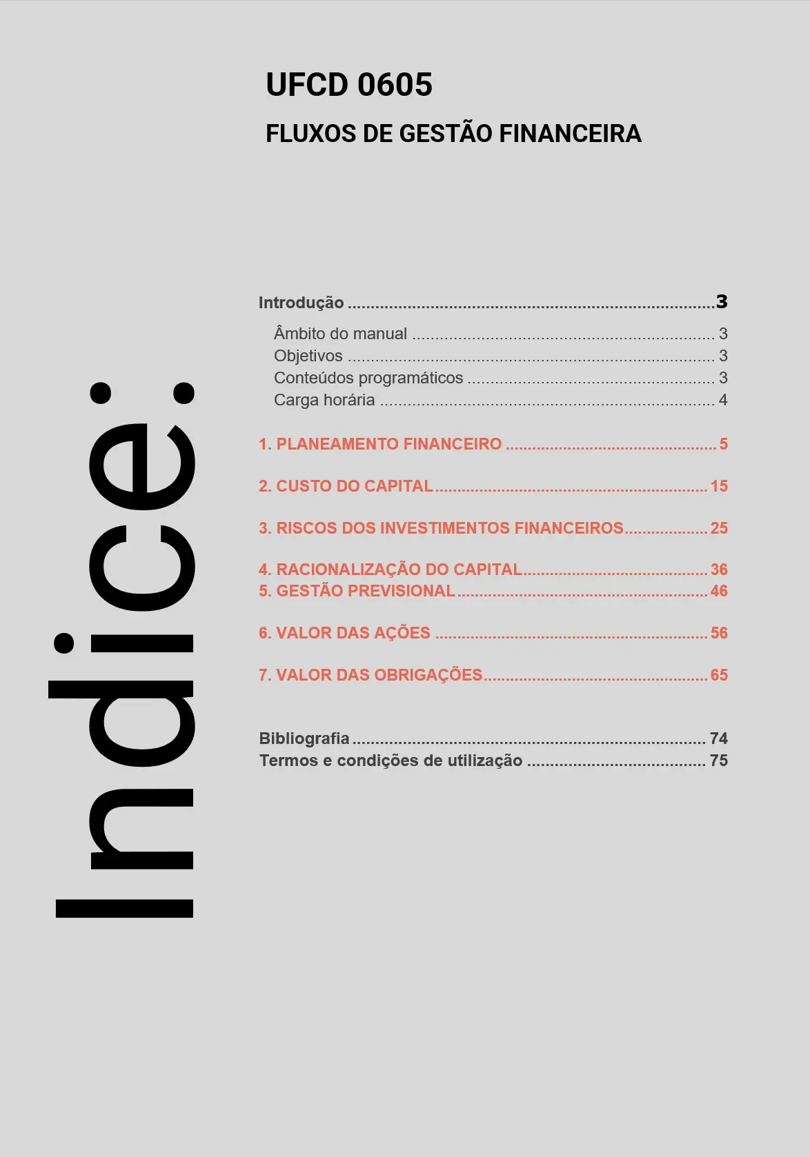 Índice UFCD 0605