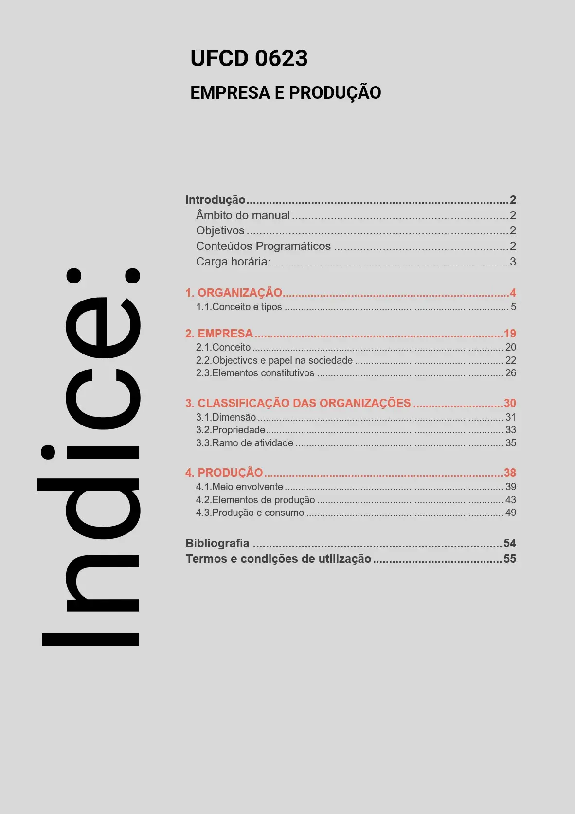Índice UFCD 0623