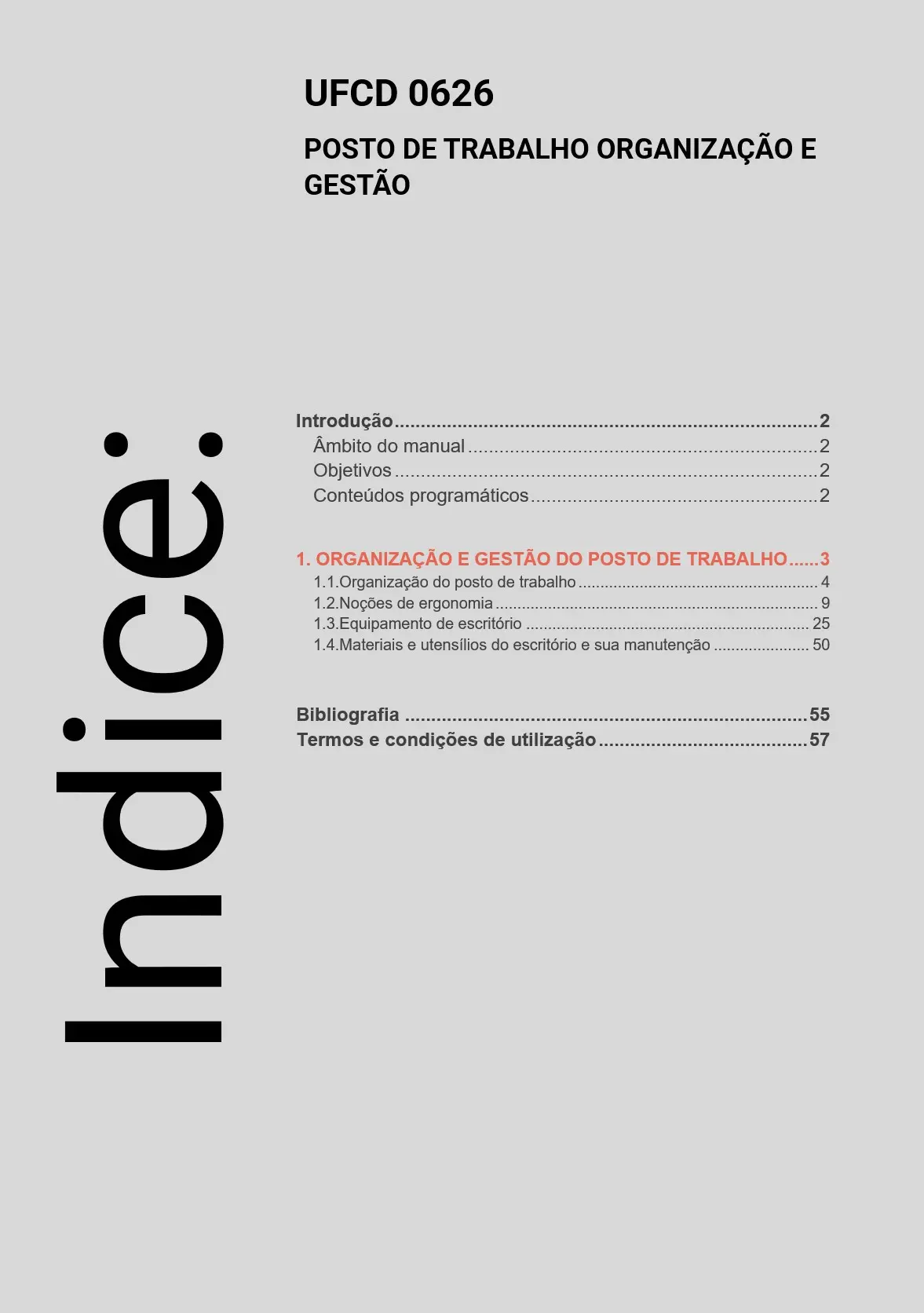 Índice UFCD 0626