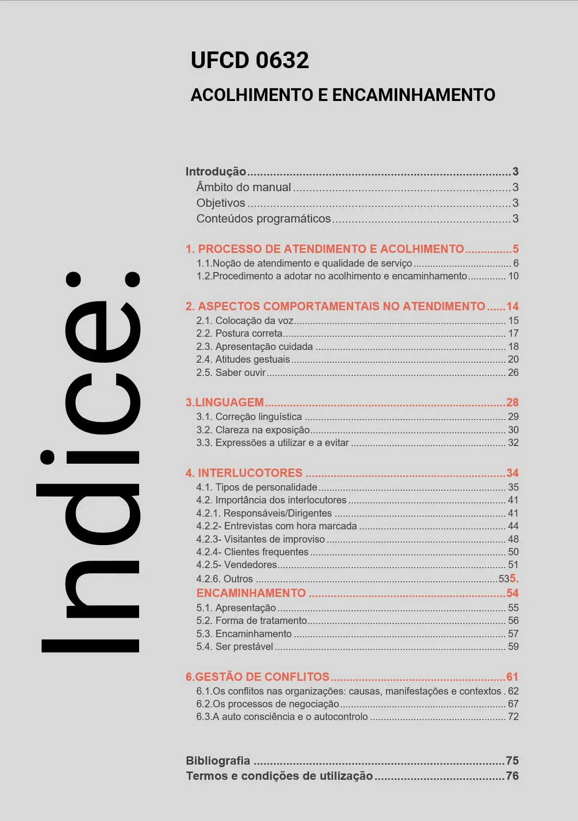 Índice UFCD 0632