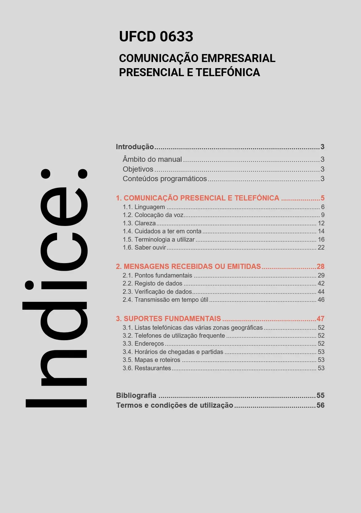Índice UFCD 0633