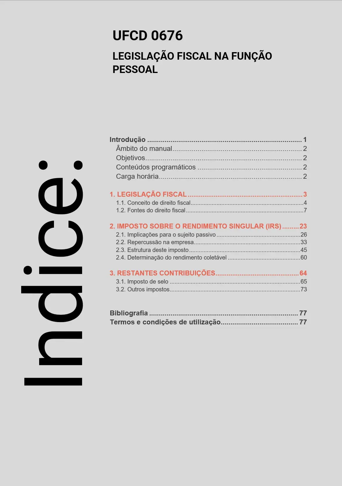 Índice UFCD 0676