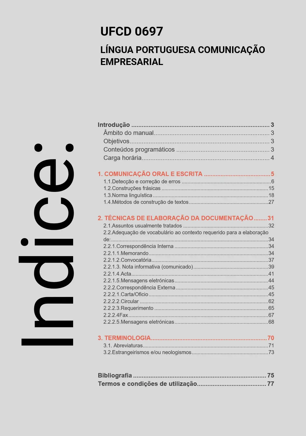 Índice UFCD 0697