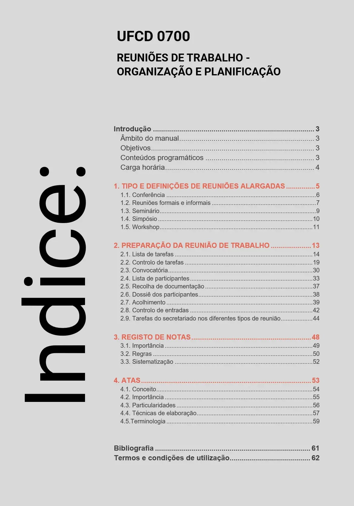 Índice UFCD 0700