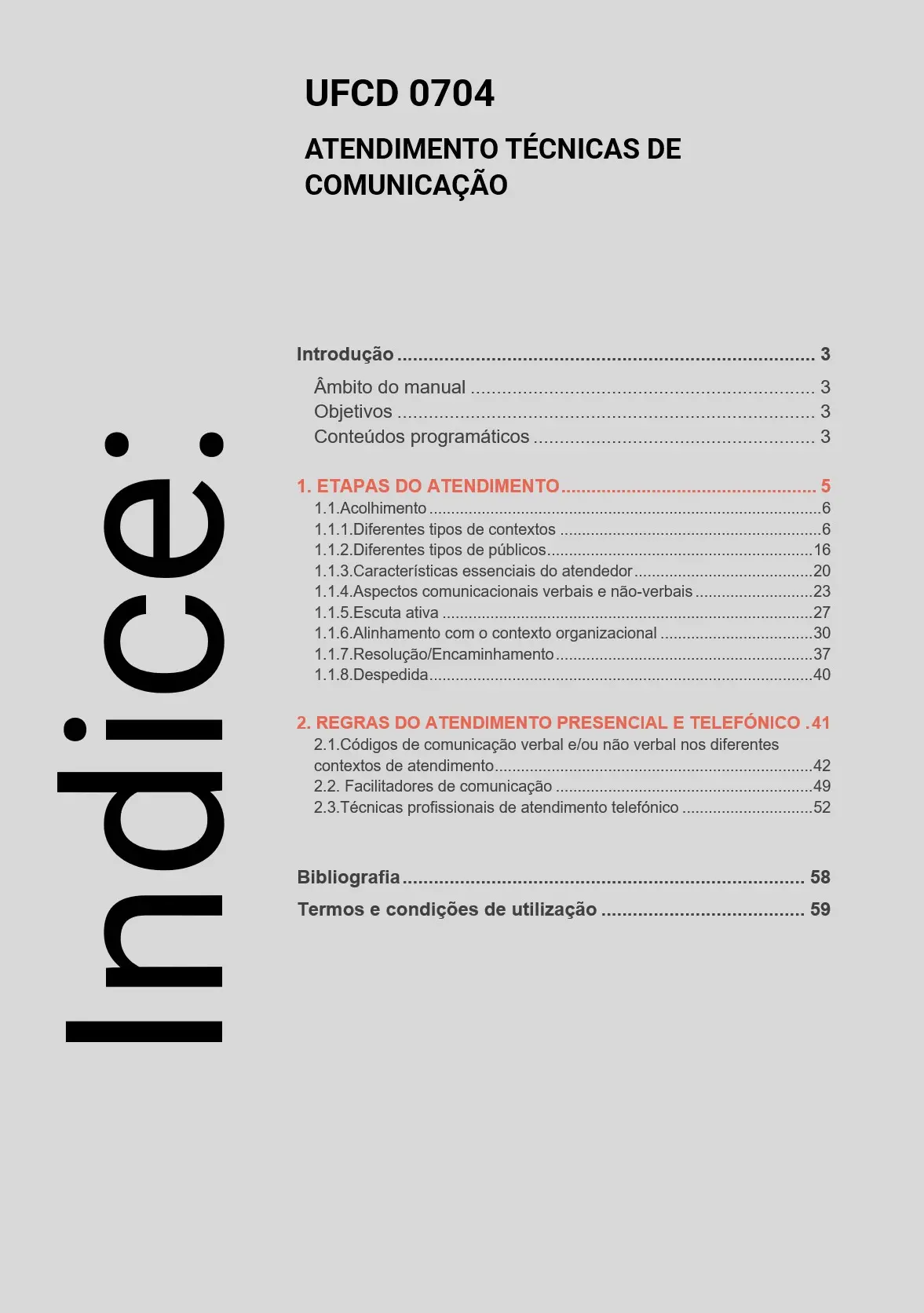 Índice UFCD 0704