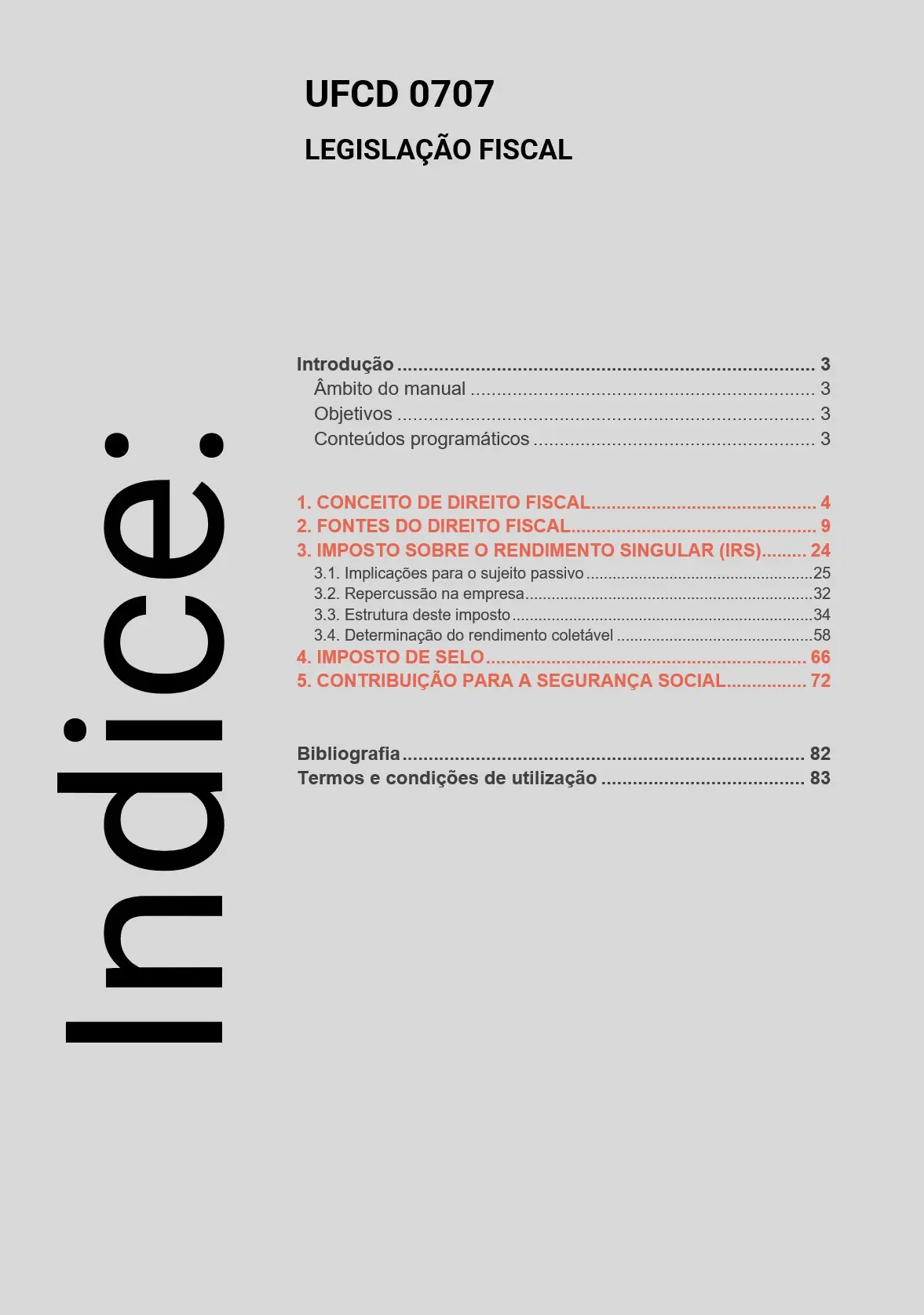 Índice UFCD 0707