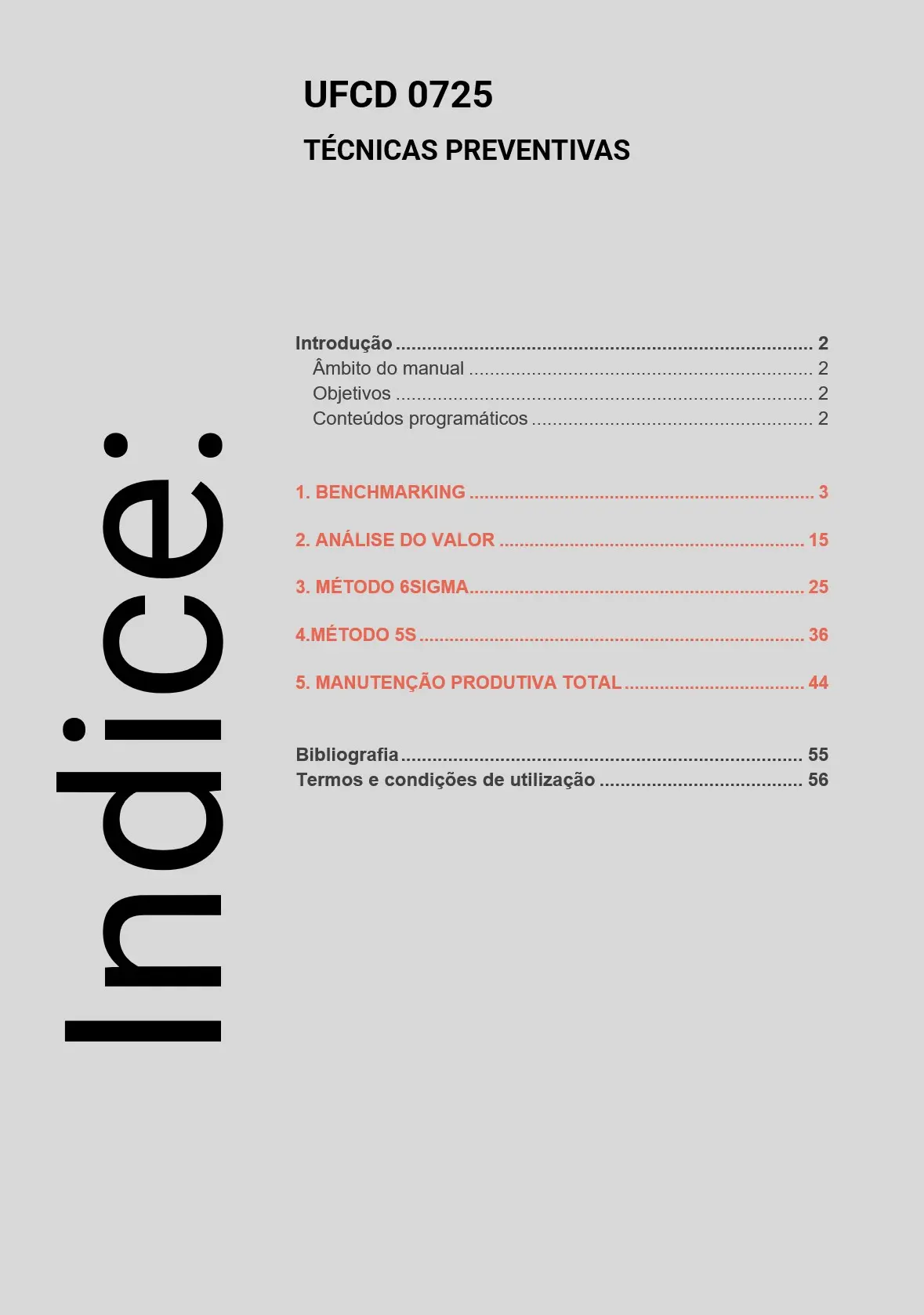 Índice UFCD 0725