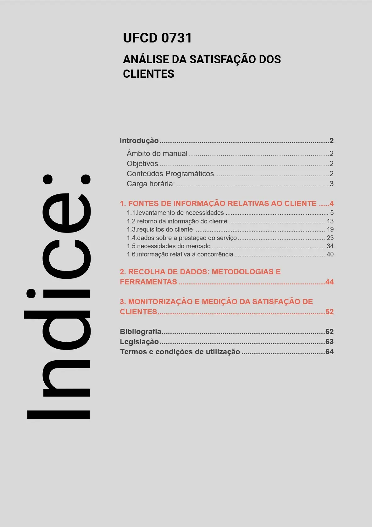 Índice UFCD 0731